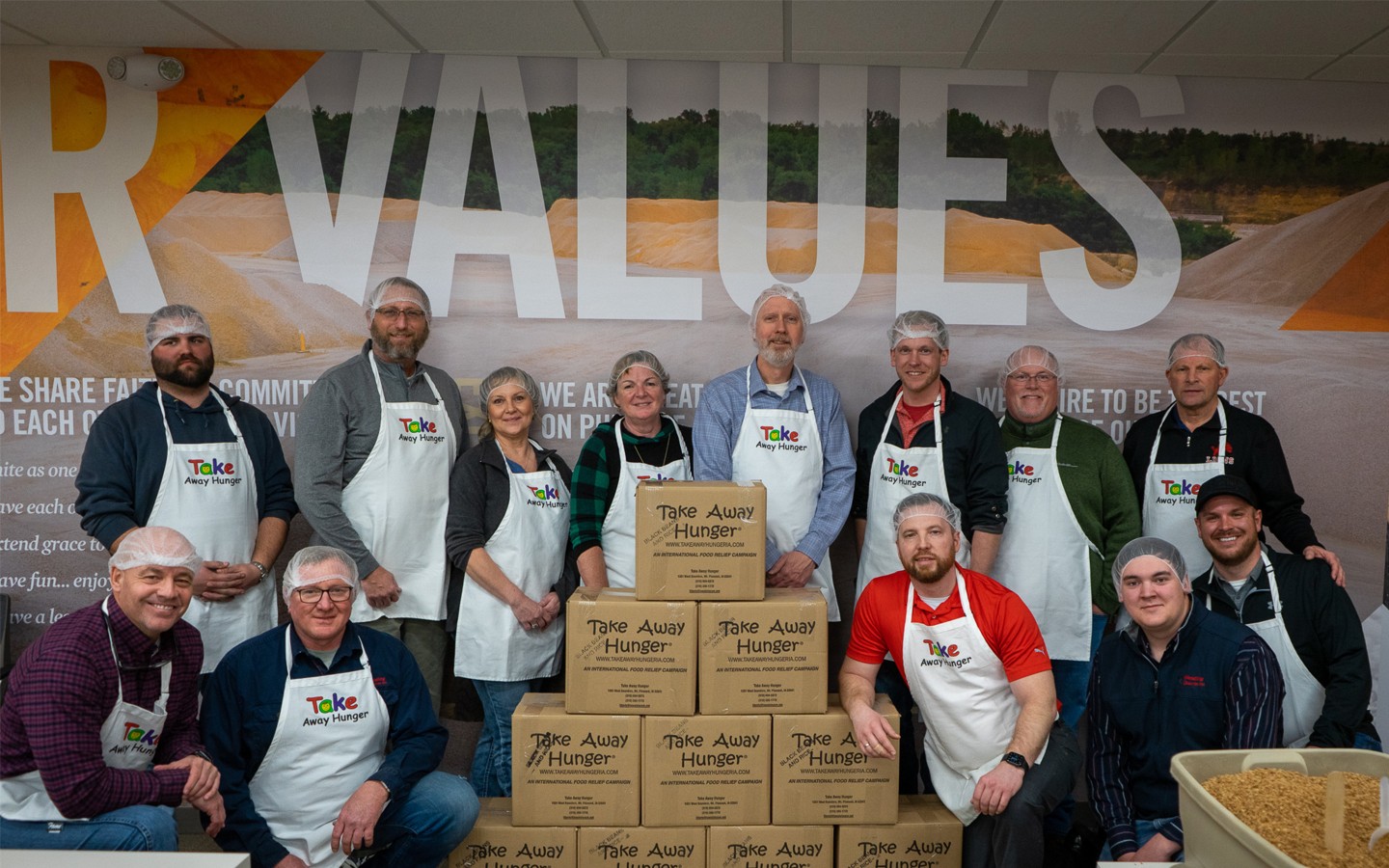 Team members packaged 5,400 meals over the course of the event.