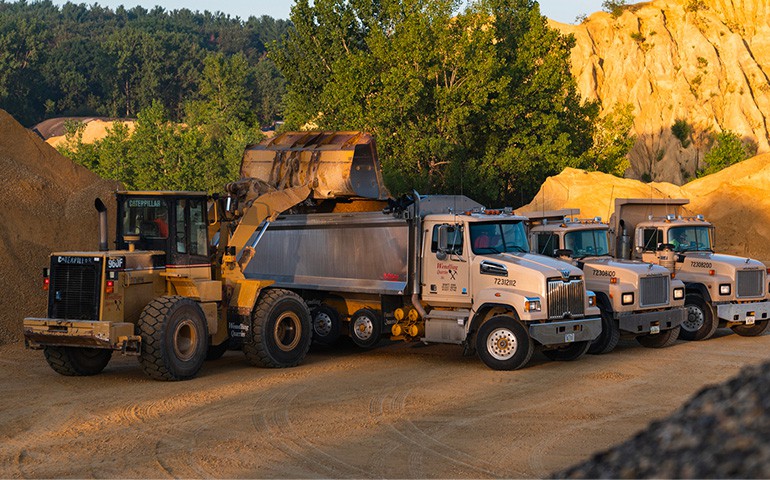 Wendling trucks in quarry